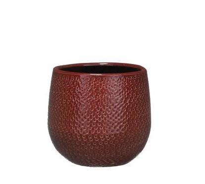 Pot Gabriel rond bordeaux D14